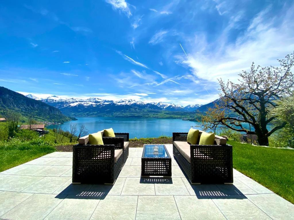 Panorama Boutique Apartment With Air Condition, Spa Entry In Solbadhotel Sigriswil Eksteriør bilde