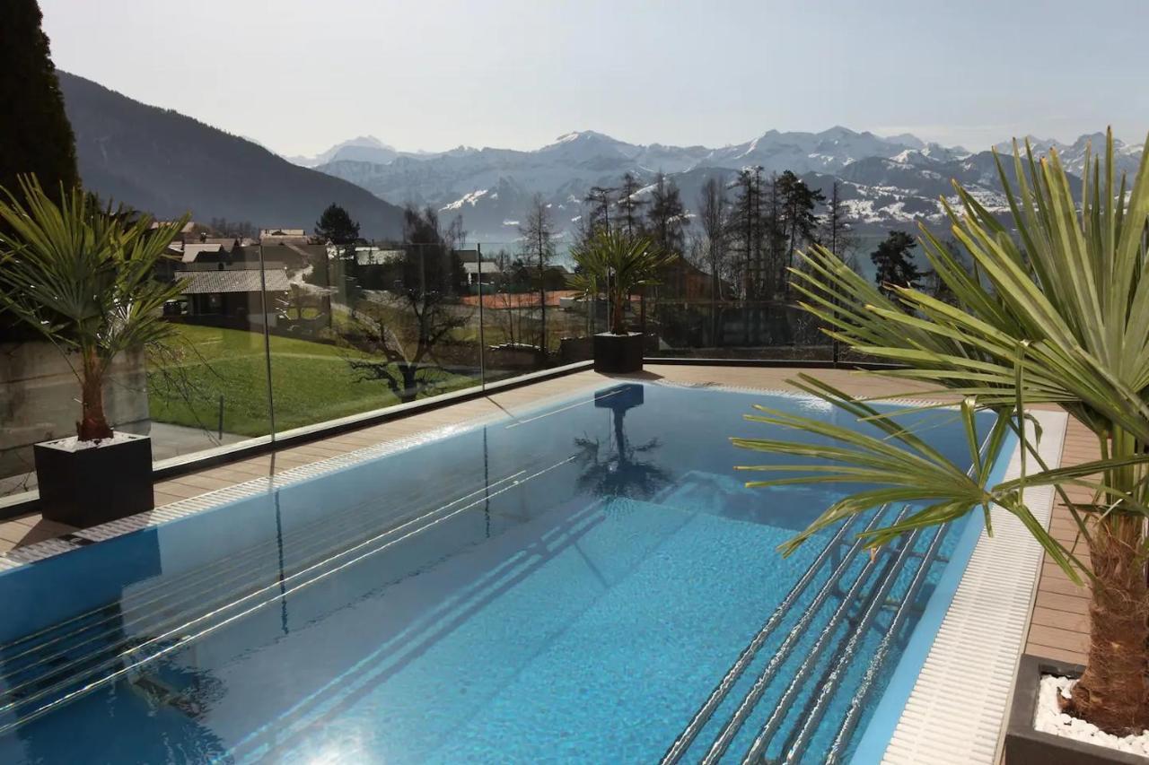 Panorama Boutique Apartment With Air Condition, Spa Entry In Solbadhotel Sigriswil Eksteriør bilde