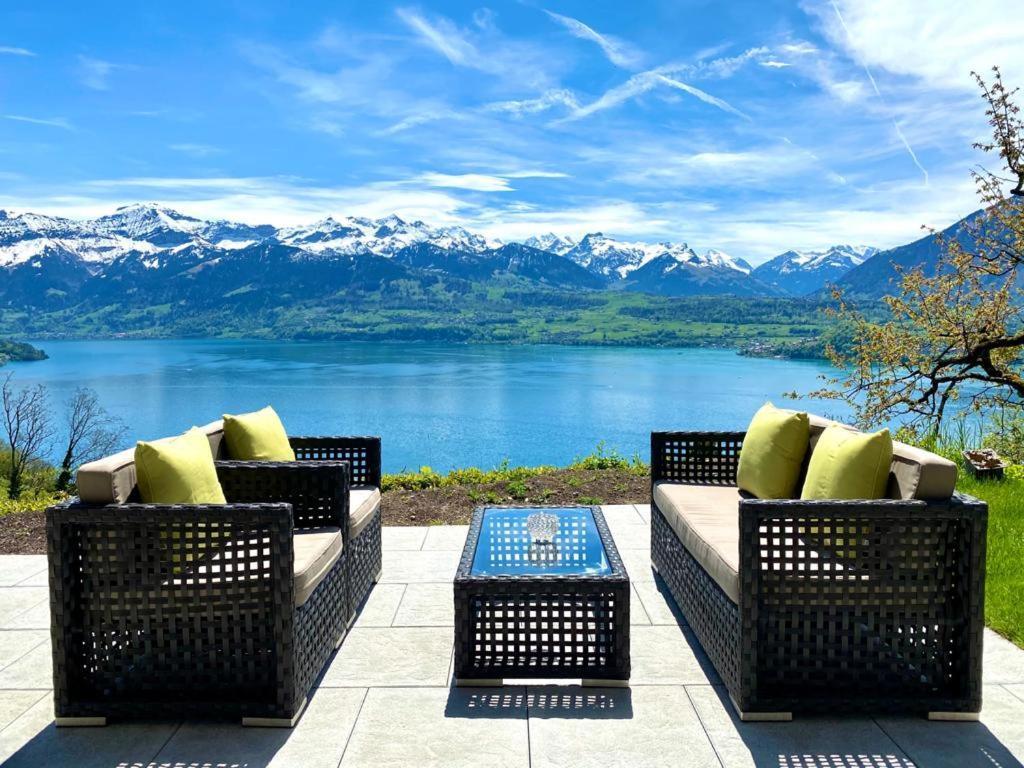 Panorama Boutique Apartment With Air Condition, Spa Entry In Solbadhotel Sigriswil Eksteriør bilde
