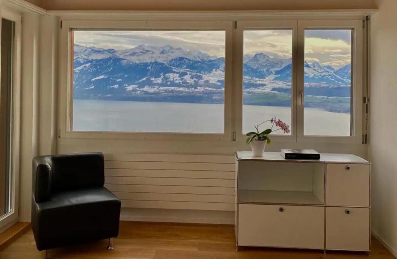Panorama Boutique Apartment With Air Condition, Spa Entry In Solbadhotel Sigriswil Eksteriør bilde